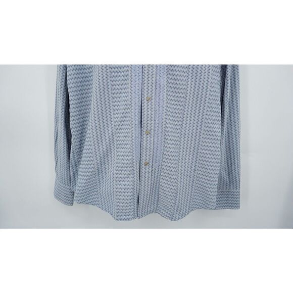 Robert Graham Maclean Button Down Shirt Men's 2XL XXL Embroidered Geometric Blue - Picture 6 of 16